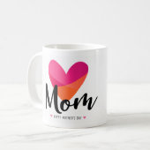 Cute Modern Mom Heart Design  コーヒーマグカップ (正面左)