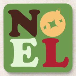 Cute Modern Noel Bright Retro Typography Christmas コースター
