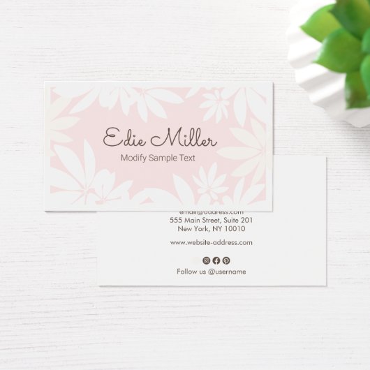 Cute Modern Pale Pink  Floral Script Font  (デスク)