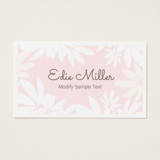 Cute Modern Pale Pink  Floral Script Font  (正面)