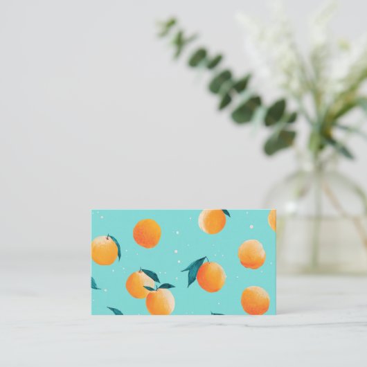 Cute Modern Peach Business Card | Custom 名刺 (スタンド正面)