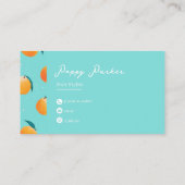 Cute Modern Peach Business Card | Custom 名刺 (裏面)