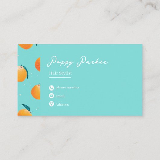 Cute Modern Peach Business Card | Custom 名刺 (裏面)