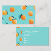 Cute Modern Peach Business Card | Custom 名刺 (正面/裏面)