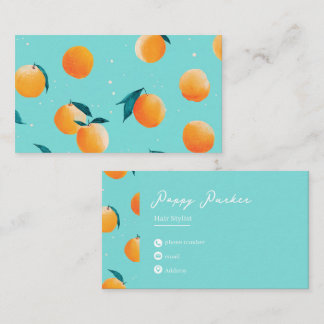 Cute Modern Peach Business Card | Custom 名刺