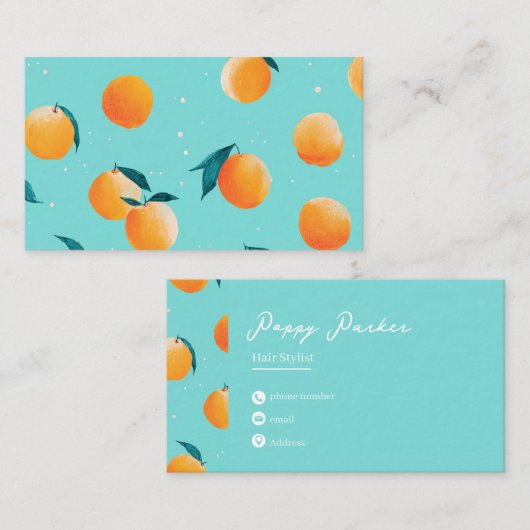 Cute Modern Peach Business Card | Custom 名刺 (正面/裏面)