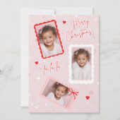 Cute Modern Pink Christmas Photo Card | Fa La La  シーズンカード (正面)