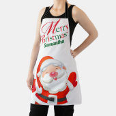 Cute Modern Santa Cartoon Merry Christmas エプロン (インサイチュ)