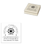 Cute Modern Snowflake Christmas Winter Address ラバースタンプ (押印)