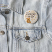 Cute Modern Teddy Bear Mommy to Be  Button 缶バッジ (インサイチュ)