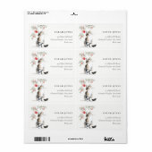 Cute Modern Watercolor Christmas Tree Cat Address ラベル (フルシート)