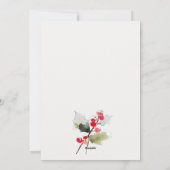 Cute Modern Watercolor Meowy Christmas Tree Cat シーズンカード (裏面)