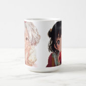 cute moe anime character portrait コーヒーマグカップ (中央)