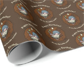 Cute Mole Happy Birthday Favourite Writer Cartoon ラッピングペーパー (ロールコーナー)