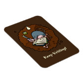 Cute Mole Keep Writing! Motivational Cartoon マグネット (右側)