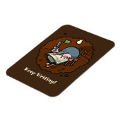 Cute Mole Keep Writing! Motivational Cartoon マグネット (左側)