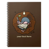 Cute Mole Writer Add Your Text Burrow Cartoon ノートブック (正面)