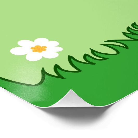 Cute Mom and Baby Elephant, Personalized  ポスター (コーナー)