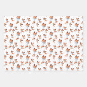 Cute Mom baby fox tiled unisex pattern ラッピングペーパーシート (正面3)
