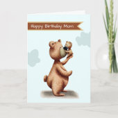 Cute Mom Bear Cub Birthday カード (正面)