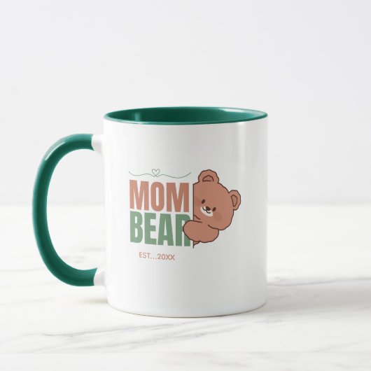 Cute Mom Bear Pastel Typography Art マグカップ (左)