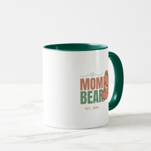 Cute Mom Bear Pastel Typography Art マグカップ (正面右)