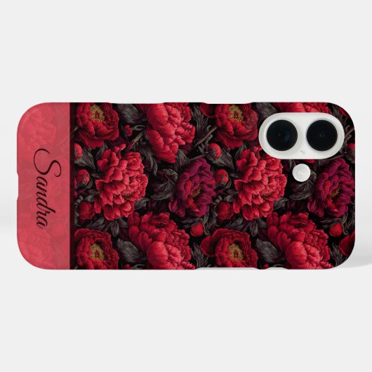 Cute Mom Gift Peony Floral Custom Case-Mate iPhoneケース (裏面 (横))