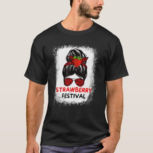 Cute Mom Girl Strawberries Festival Fruit Lovers M Tシャツ (正面)