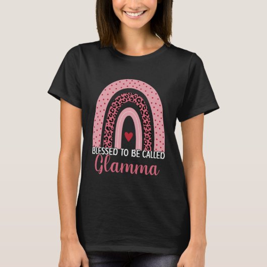 Cute Mom Grandma Blessed To Be Called Glamma Leopa Tシャツ (正面)