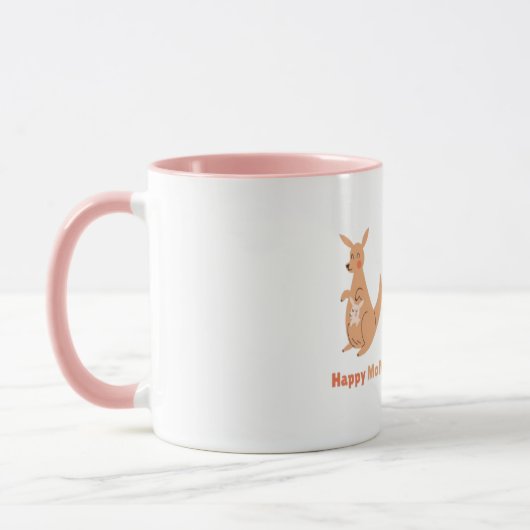 cute mom Happy Kangaroo Mug マグカップ (左)