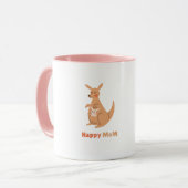 cute mom Happy Kangaroo Mug マグカップ (正面左)