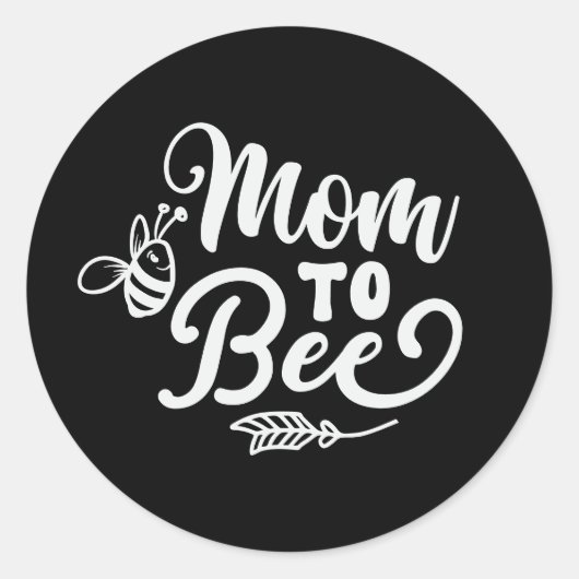 Cute Mom-to-be word art  ラウンドシール (正面)