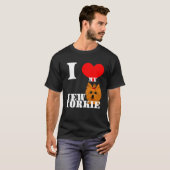 Cute Mom Yorkie I heart new puppy Yorkshire Terrie Tシャツ (正面フル)