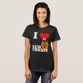 Cute Mom Yorkie I heart new puppy Yorkshire Terrie Tシャツ (正面フル)