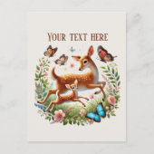 Cute Mommy baby deer add text  ポストカード (正面)