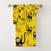 Cute Monkey And Banana Print バスタオルセット (インサイチュ)