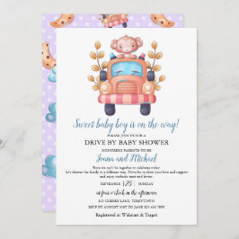 Cute Monkey Boy Baby Shower Drive Through   招待状