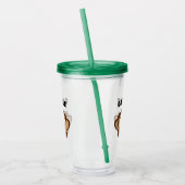 Cute monkey cartoon custom kid's name アクリルタンブラー (左)