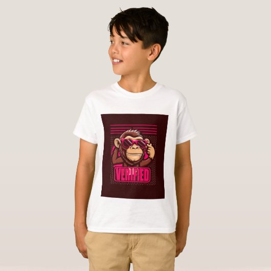 cute monkey design tシャツ (正面フル)