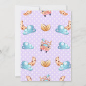 Cute Monkey Girl Baby Shower Drive Through 招待状 (裏面)