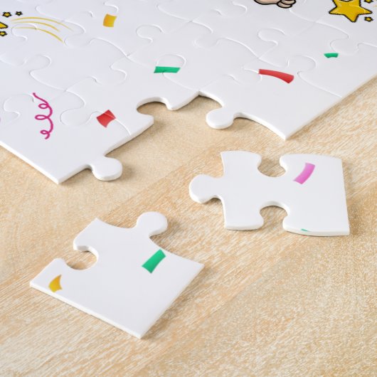 Cute Monkey Happy Birthday Cupcake Puzzles  ジグソーパズル (側面)