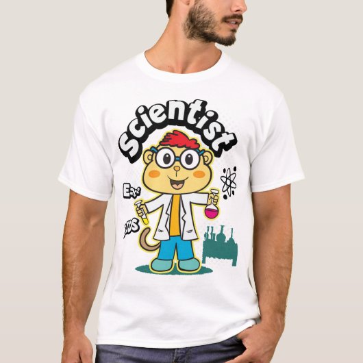 Cute monkey scientist tシャツ (正面)