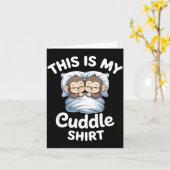 Cute Monkey Sleep Couple This Is My Cuddle カード (黄色い花)