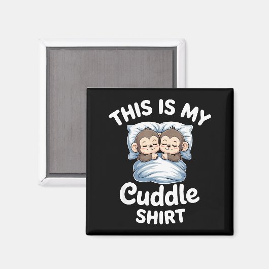 Cute Monkey Sleep Couple This Is My Cuddle  マグネット (正面/裏面)