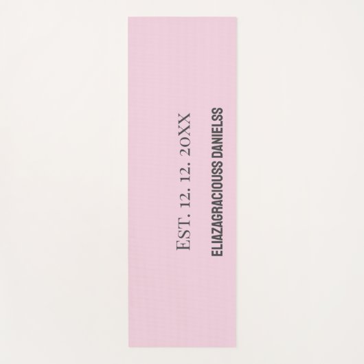 Cute Monogram Initial Personalized Yoga Mat Gift ヨガマット (正面)