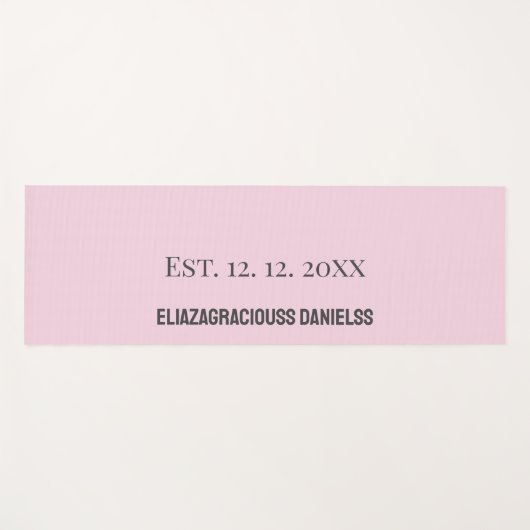 Cute Monogram Initial Personalized Yoga Mat Gift ヨガマット (正面(横))