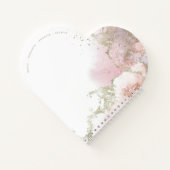 Cute Monogram Pink &金ゴールド抽象芸術とハート ノートブック (裏面)