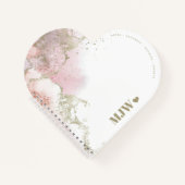 Cute Monogram Pink &金ゴールド抽象芸術とハート ノートブック (正面)