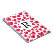 Cute Monogram Valentine's Day Hearts ノートブック (右側)