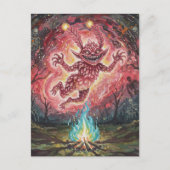 Cute Monster at the Campfire ポストカード (正面)